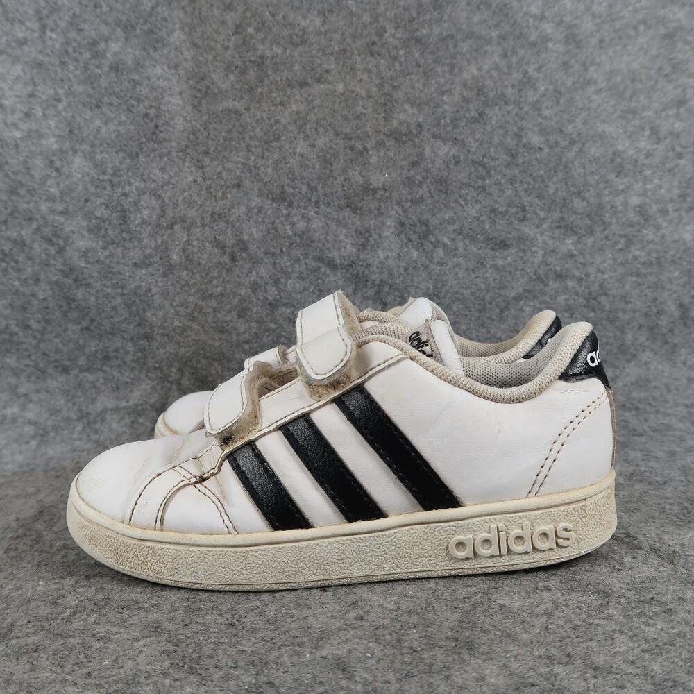 Adidas Shoes Kids 10K Grand Court Sneakers Double Strap Casual Trainer White - Picture 4 of 11